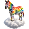 Regnbuezebra på Cloud Fantasy Animal