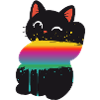 Cute Cat Rainbow Splash Silhouette