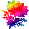 Bunte Blumen Silhouette Regenbogen Design 