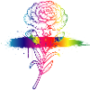 Rainbow Carnation Neon Gradient Art