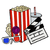 Retro Cinema Snacks Collage