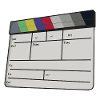 Filmischer Clapperboard-Farbbalken Retrofilm