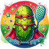 Pickleball Superhero Hero Cucumber Paddle