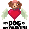 Angel dog with heart