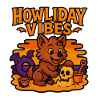 Howliday Vibes Cute Werewolf Summer Halloween