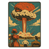 Retro atom explosion mushroom cloud