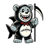 Grinning Bear with Scythe