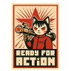 Retro Cat Commando : Prêt pour l'action