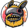 Neon Masked Bunny Monster