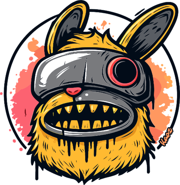 Neon-Maskiertes Kaninchenmonster