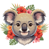 Koala with flower wreath