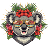 Tropical koala with sunglasses