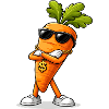 Cool carrot with sunglasses and chain