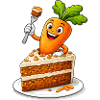 Funny Carrot in Cake Cartoon Design