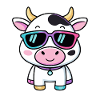 Cow in kawaii sunglasses