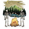Skeleton Campfire Night Marshmallow Camping Camp