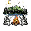 Skeleton Campfire Night Marshmallow Camping Camp