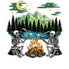 Skeleton Campfire Night Marshmallow Camping Camp