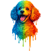 Pudel in bunten Farben