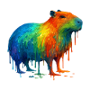 Capybara aux couleurs vives