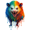 Opossum in bright colours