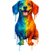 Teckel aux couleurs vives