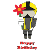 Happy Birthday - with flowers - Fire Brigade