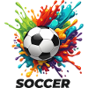 Vibrant Splash Soccer Ball Motif