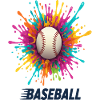 Vivid Baseball Splash Burst