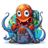 Travel Octopus with Globe