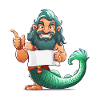 Sea hero with beard and fin
