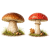 Waldpilze Pilze im Aquarellstil