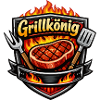 Grillkönig: Flammenstarker Grill-Logo