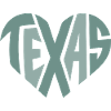Texas Typography Geometric Heart