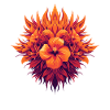 Flame Blossom Hibiscus Mandala
