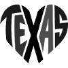 Texas Heart Typography