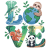Nature Love Shirt Panda Sloth Turtle