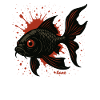 Koi Splatter: Black Fish
