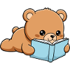 Book Bear Funny Bear reading Book