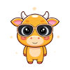 Chic cow with dark glasses