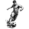 Dynamic Footballer Sketch in Pencil Style