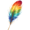 Bunte Feder Regenbogen Boho Design 