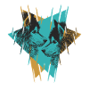 Geometric Twin Wolves Abstract Art