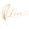 Love Lettering with Feather Elegant Design
