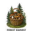 Forest Harvest Basket with Mushrooms