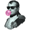 Napoleon with chewing gum and sunglasses