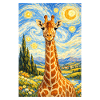 Starry Night Style Giraffe