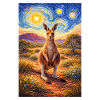 Kangaroo under Starry Night