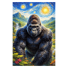 Gorilla im Sternennacht-Dschungel