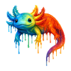 Axolotl aux couleurs vives